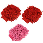 Kuber Industries Gloves | Microfiber Cleaning Gloves | Chenille Mitts for Kitchen | 50 GSM Hand Duster for Kitchen | Hand Gloves For Car | Duster for Glass | Pack of 3 | Multi